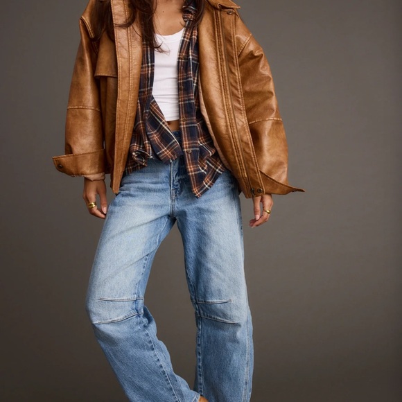 12th Tribe Brown Leather Jacket - Picture 4 of 10